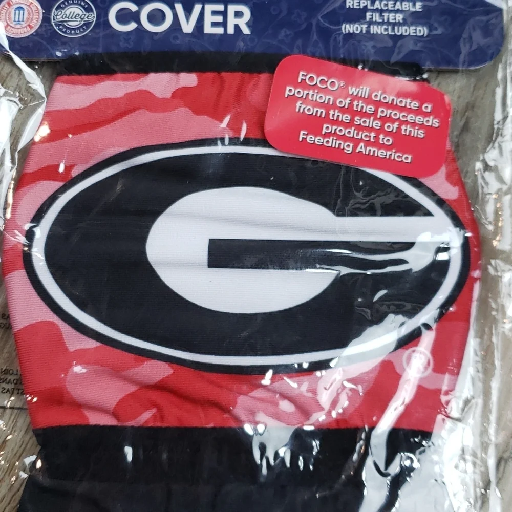 NWT Collegiate Licensed Product Georgia Bulldogs 2 Unisex Cloth Face Masks